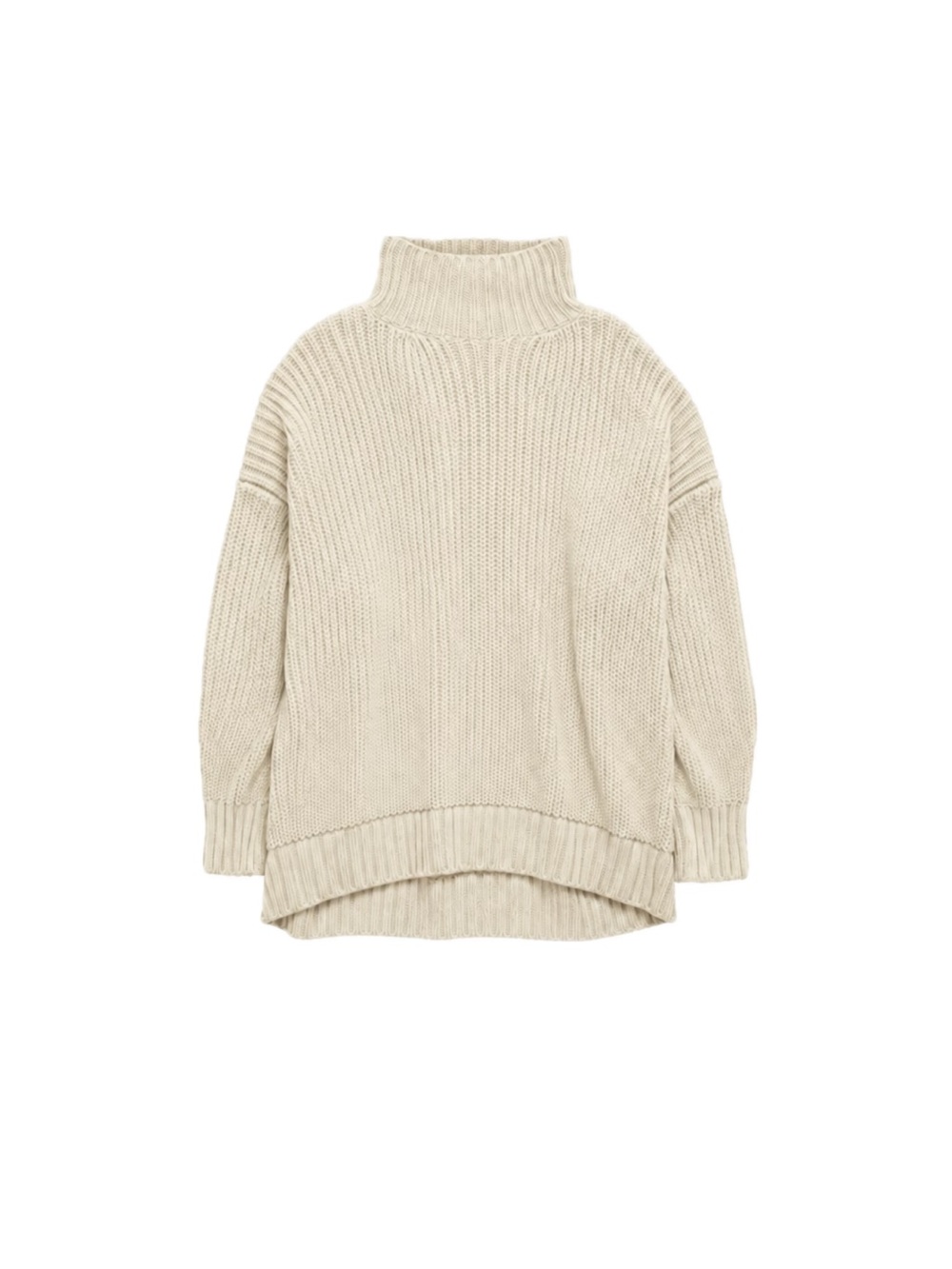 Aerie Chenille Oversized Turtleneck Sweater - Cream, Size S